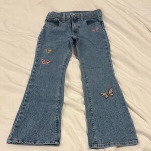 Old Navy Blue Flare Jeans with Butterfly Accents
